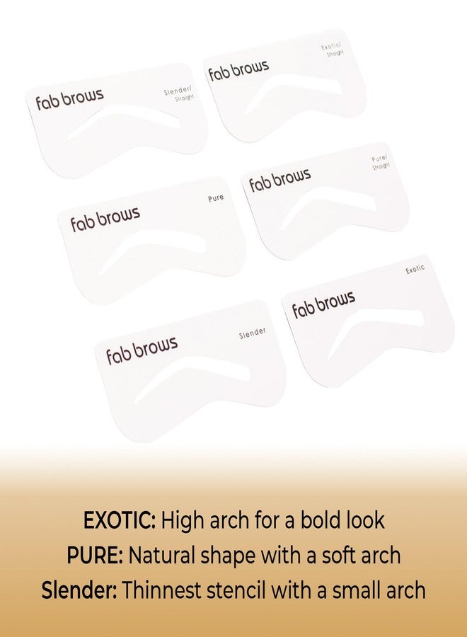 فاب بروز مجموعة قوالب الحواجب فاب براوز الثنائية | 6 أشكال حواجب طبيعية المظهر | قالب سهل لتشكيل الحواجب | يناسب جميع الوجوه والأحجام | مجموعة قوالب الحواجب للمبتدئين والمحترفين | قوالب فقط، خالية من القسوة على الحيوانات - Image 5